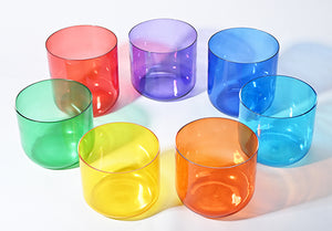 Colorful Quartz Crystal Singing Bowls Set