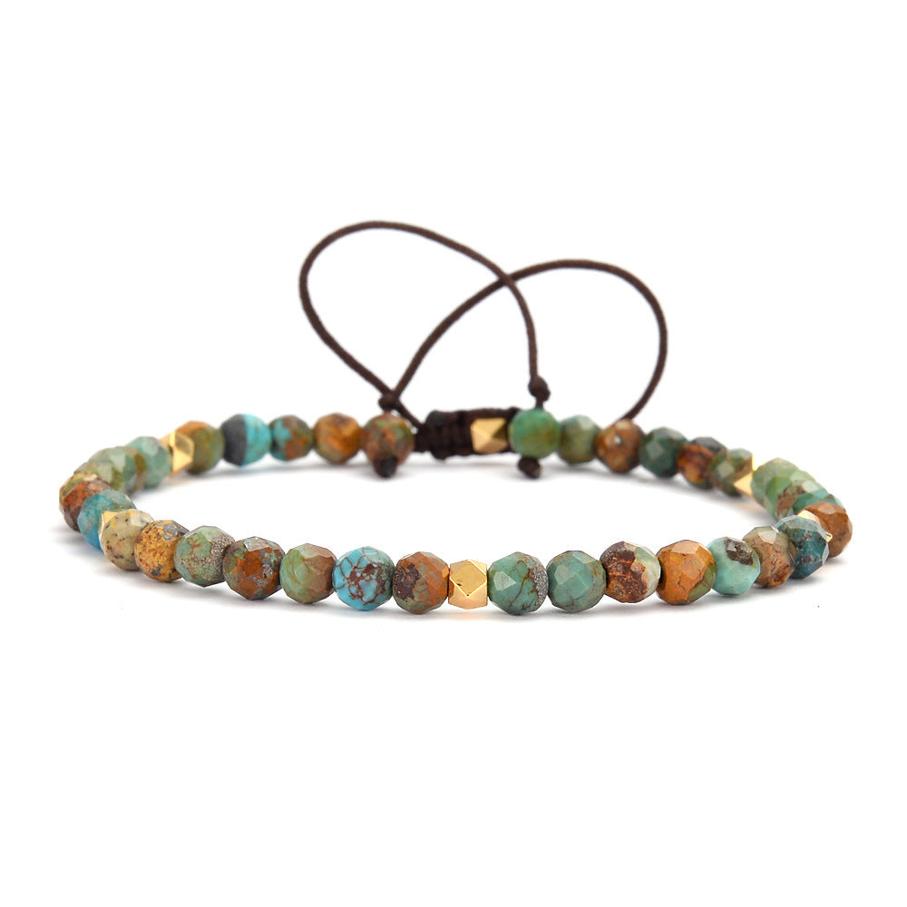 Natural stones Hand-Made African Turquoise Braided Bracelet