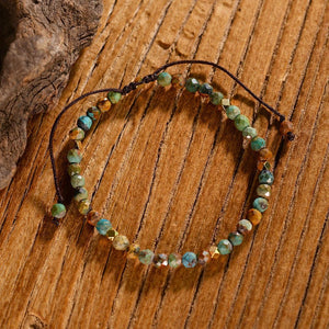 Natural stones Hand-Made African Turquoise Braided Bracelet
