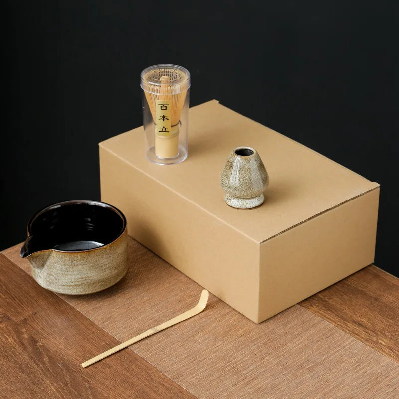 7pcs 4pcs Japanese Matcha Set Handmade Home Easy Clean Bowl Bamboo Whisk Teaspoon Tea Sets Tea Making Tools Accessories Ceremony