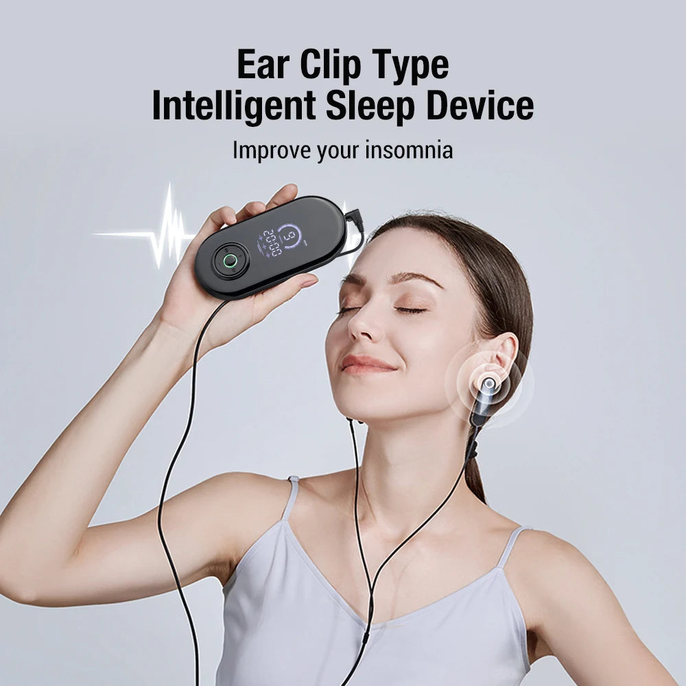 Sleep Aid Device CES Stimulation Therapy 1000mAh Ear Clip Type Anxiety Depression Fast Sleep Instrument Sleeper Therapy Insomnia