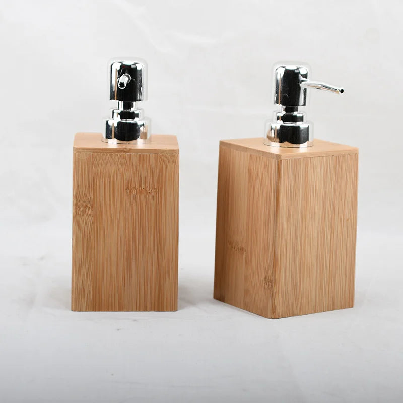 Soap Dispenser Lotion Shampoo Dispenser Bottle Holder Bathroom Kitchen Bamboo Liquid Hand Soap Dispenser Pump 280mL