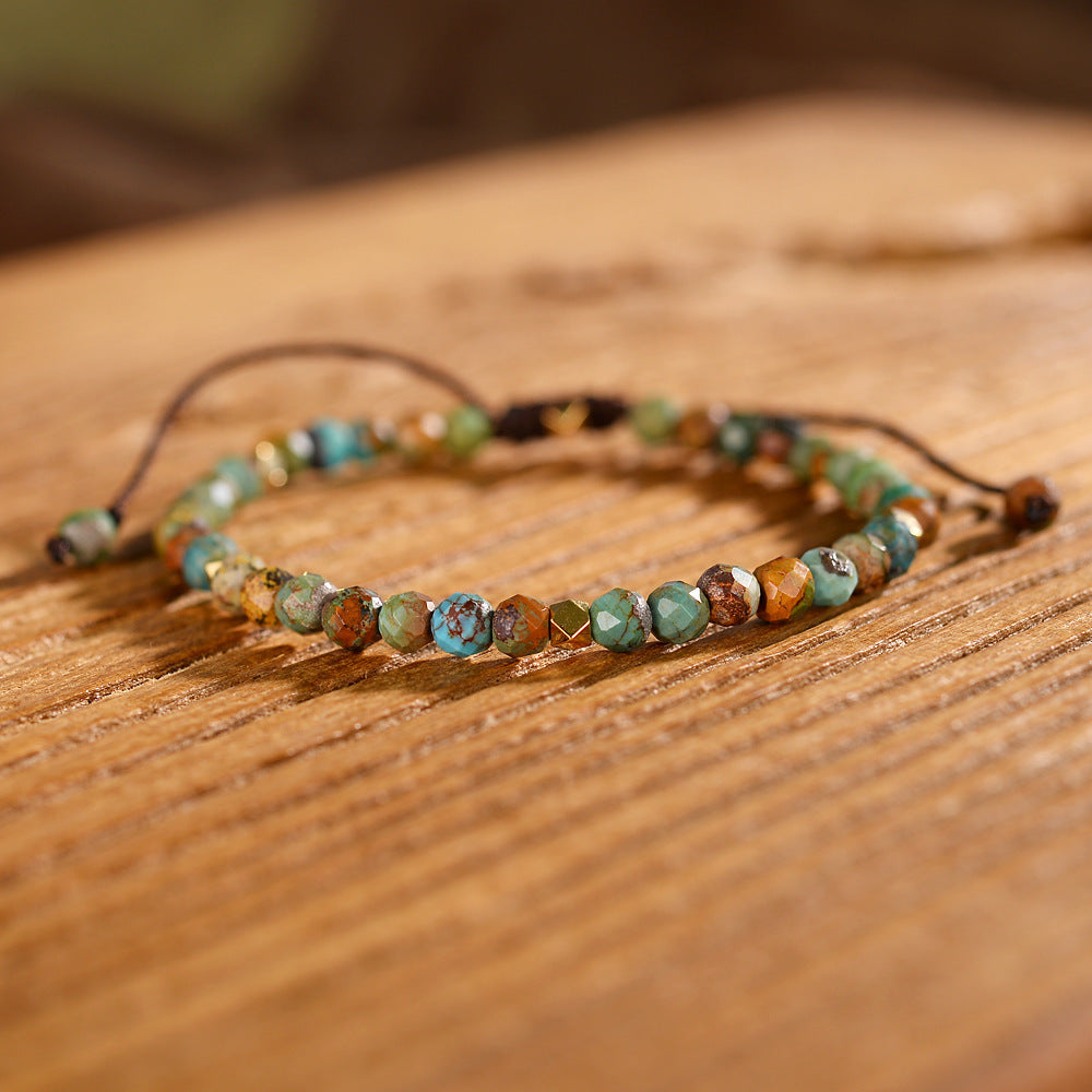 Natural stones Hand-Made African Turquoise Braided Bracelet