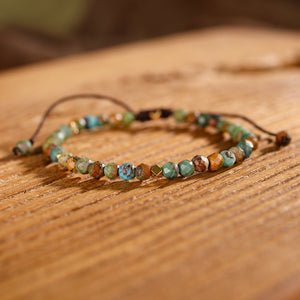 Natural stones Hand-Made African Turquoise Braided Bracelet
