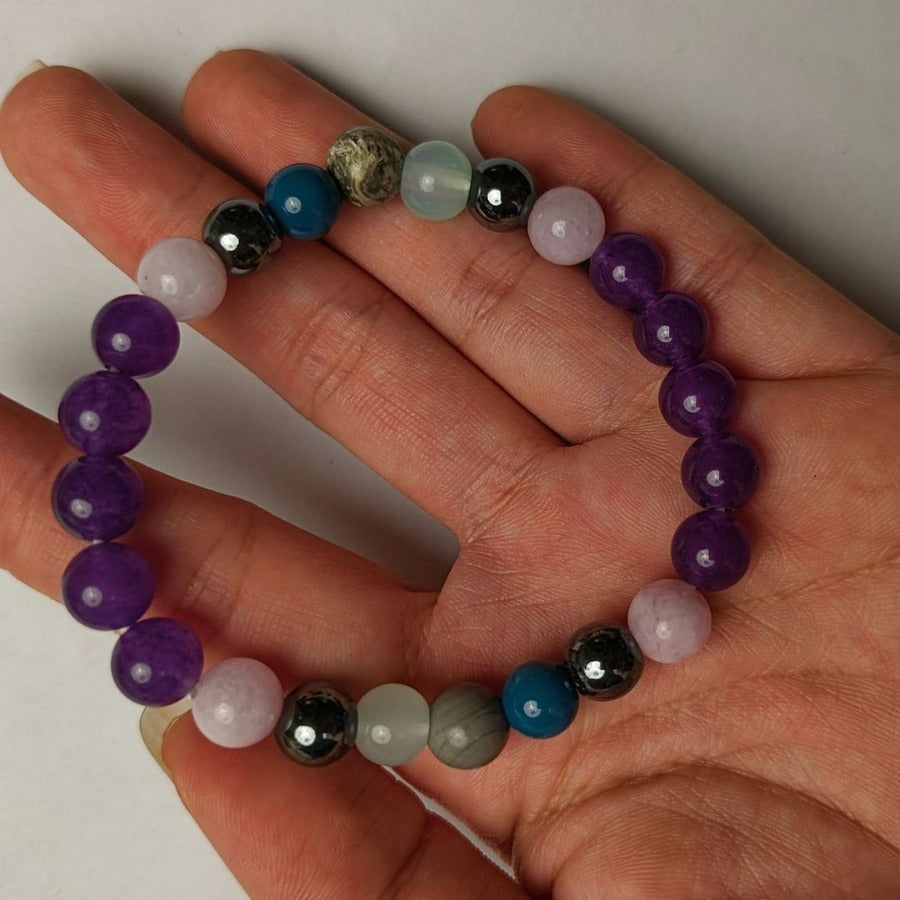 Crystal Harmony Bracelet – Apatite, Rhodonite, Fluorite & Grounding Stones!