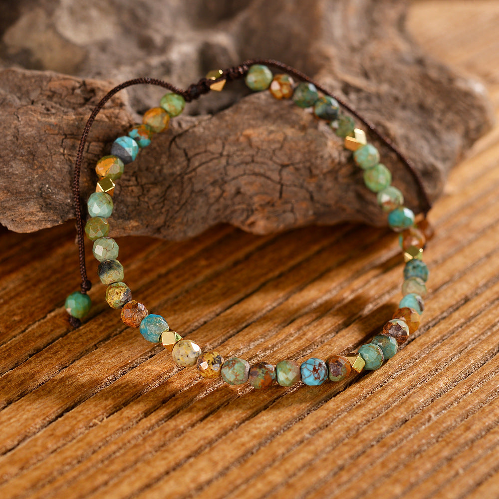 Natural stones Hand-Made African Turquoise Braided Bracelet