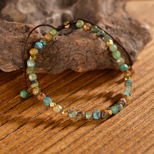 Natural stones Hand-Made African Turquoise Braided Bracelet