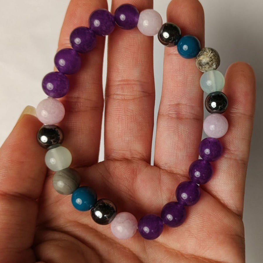 Crystal Harmony Bracelet – Apatite, Rhodonite, Fluorite & Grounding Stones!