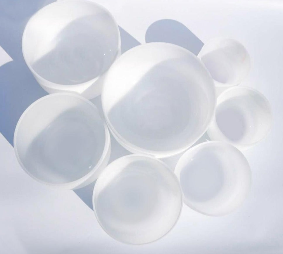 White Quartz Crystal Singing Bowls