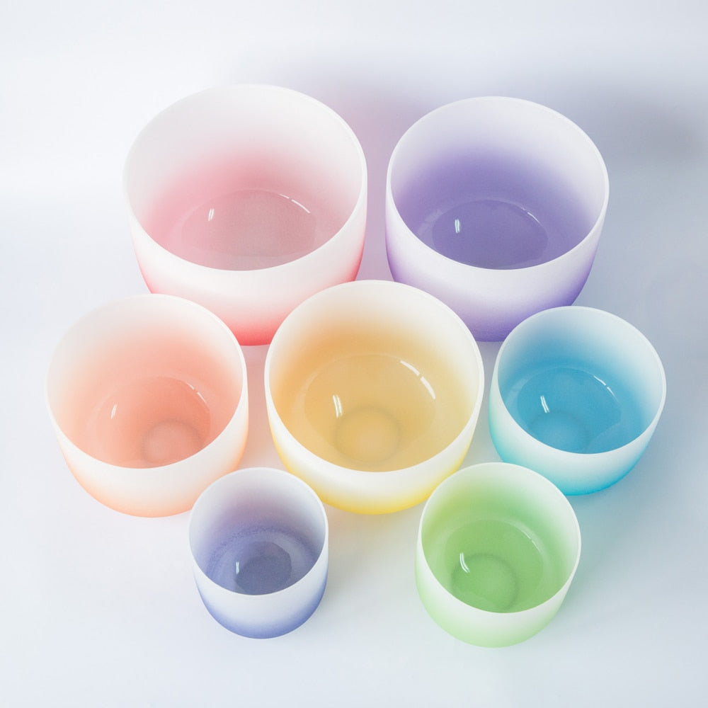Color Gradient Crystal Singing Bowls
