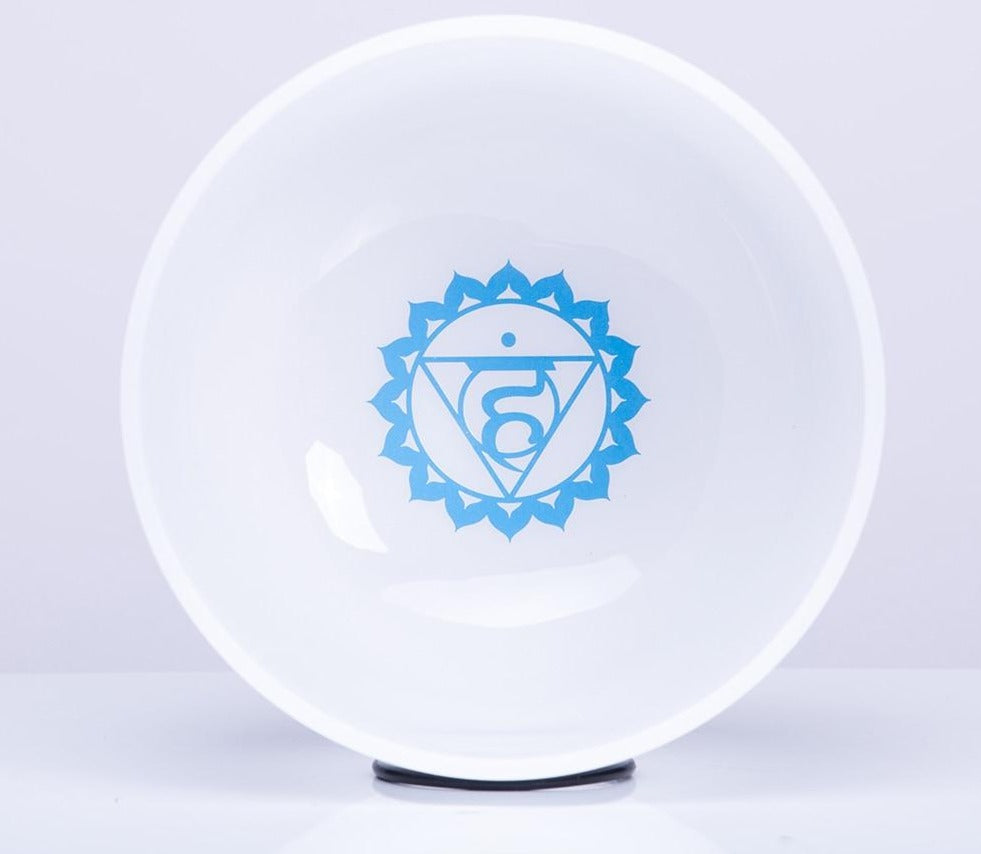 Chakra Design White Cryrstal Singing Bowls