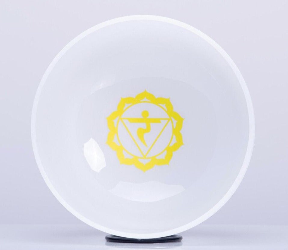 Chakra Design White Cryrstal Singing Bowls