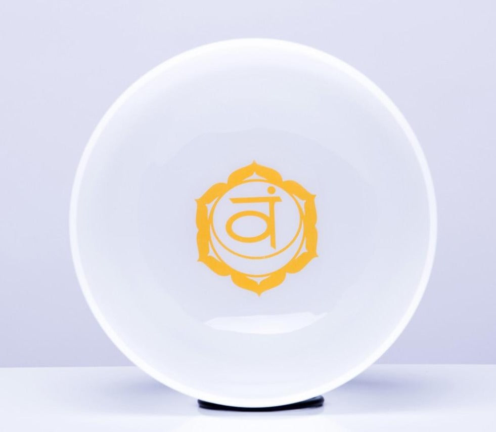 Chakra Design White Cryrstal Singing Bowls