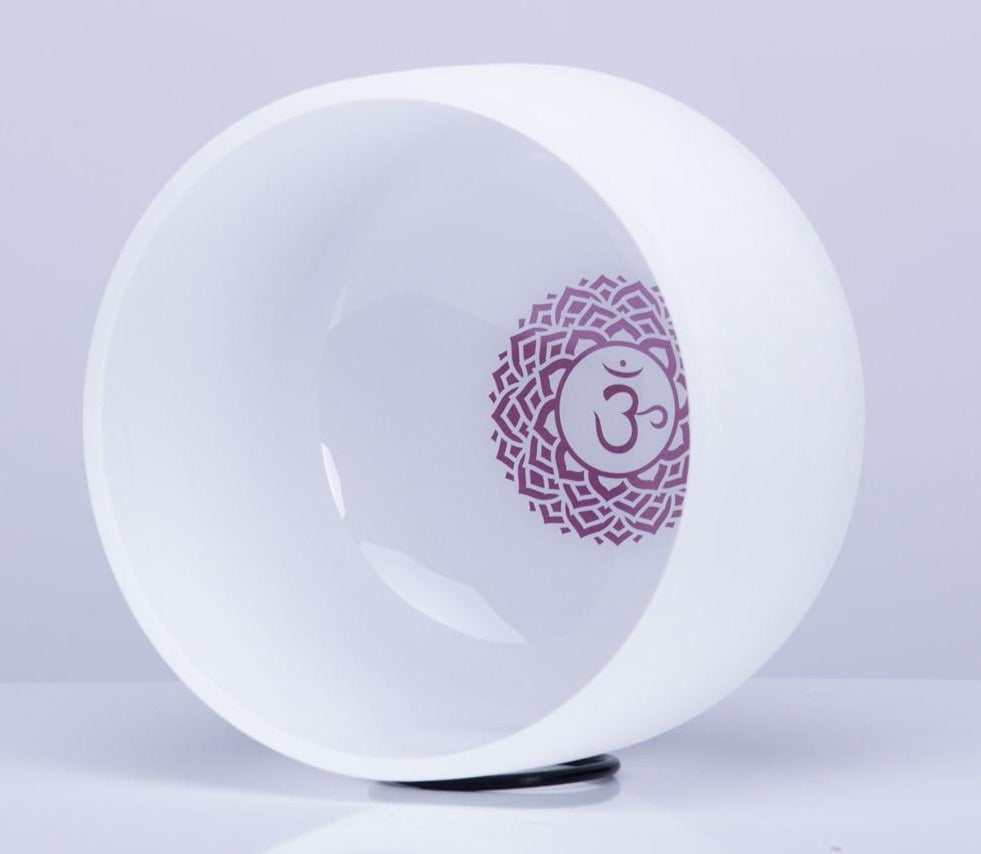 Chakra Design White Cryrstal Singing Bowls
