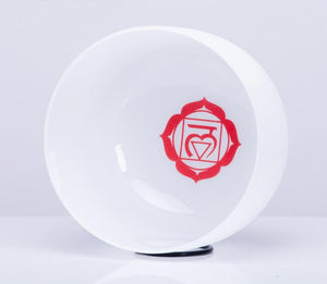 Chakra Design White Cryrstal Singing Bowls